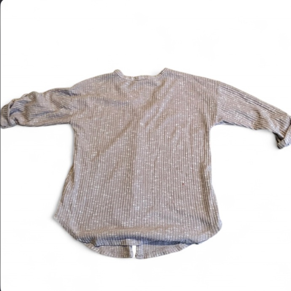 No Boundaries Tan Knit Sweater Buttonup Roll Sleeve Cardigan Lightweight - Picture 4 of 4